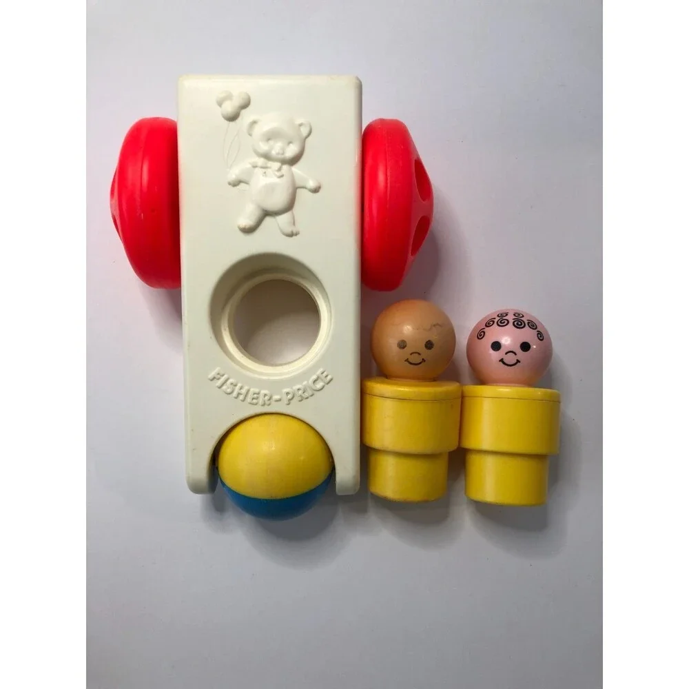 Fisher Price Vintage ChunkyPeople 1974 (5) & Click Clatter Car Works